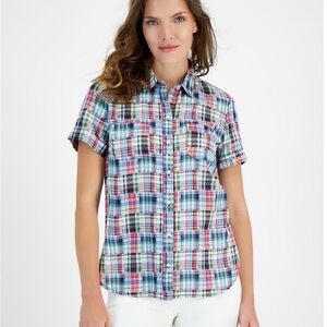 Nautica Women's Multicolor Plaid Button‎ Down Shirt Size XS NWT